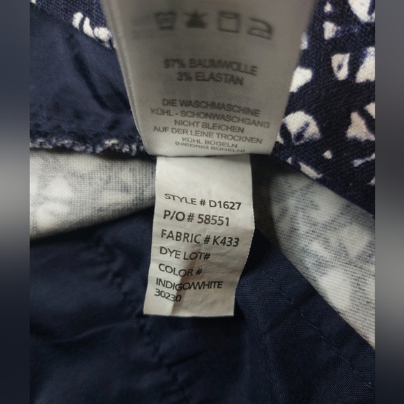 Cynthia Rowley Indigo White Printed Dress Shorts Size 14 Office Date Party Boho - Picture 5 of 9